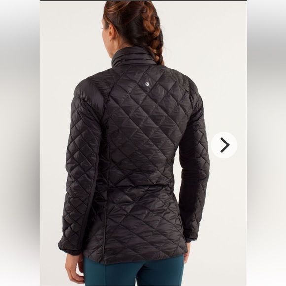 Lululemon Run:Turn Around Goose Down Puffer Jacket Black Grey Size S - Picture 2 of 16